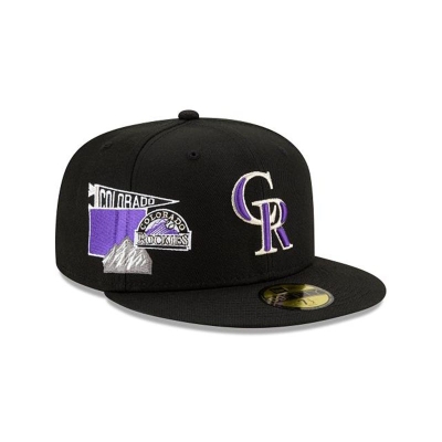 Colorado Rockies Gorra | New Era MLB City Patch 59fifty Fitted Cap Mexico - Negros